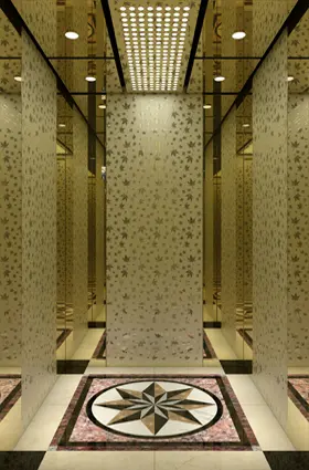 ARL-C027 مرآة ستانليس ستيل ذهبي مع نقش