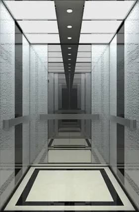 ARL-C016  مصعد فضي ستانليس ستيل مع سقف مطلي 